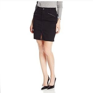 Lucky Brand Black Denim Moto Skirt